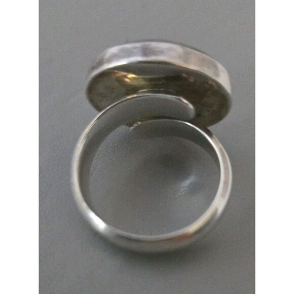 Moon Bear 925 Sterling 19.1mm Round Labradorite Ring Size: 7.25 Wt. 10.7 Grams - Picture 12 of 13